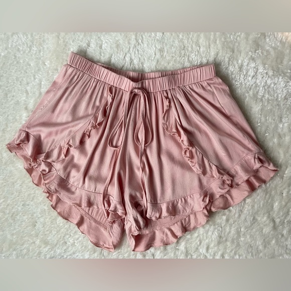 Set of 2 - TOBI - Ruffle Shorts - Dusty Pink Blush + Blue - Size S - Picture 6 of 13